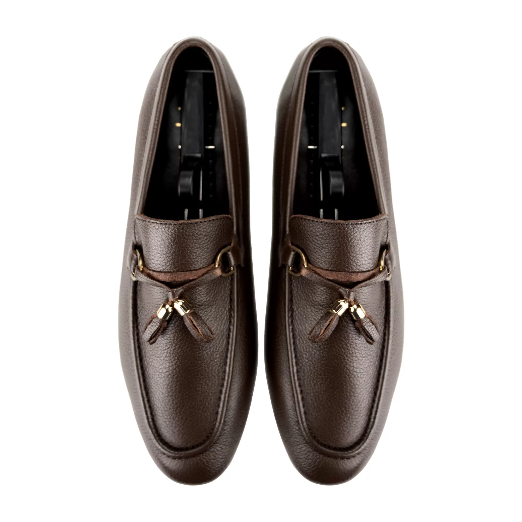 Sleek Tassels Loafers-Brown