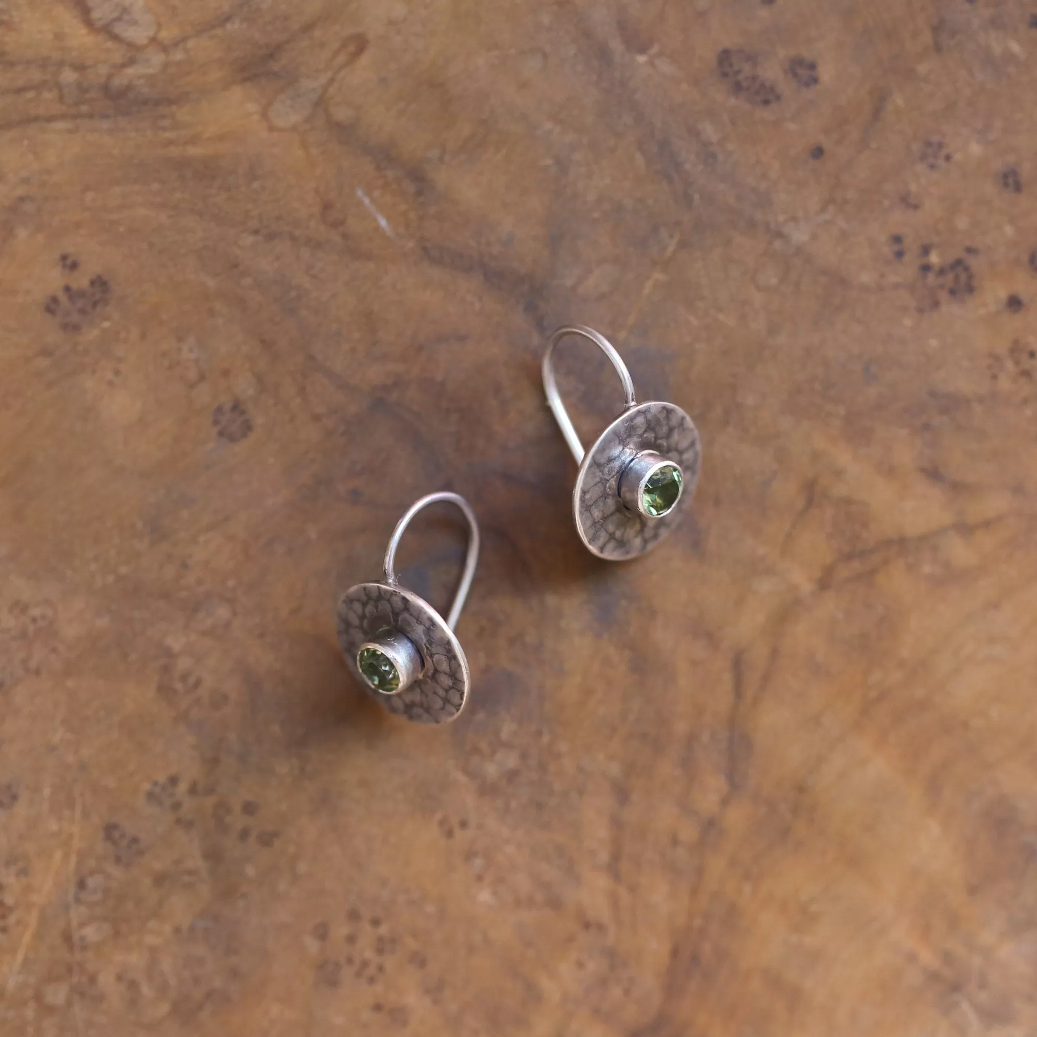 Small Peridot Drops - Peridot Earrings - Peridot Studs - Silversmith