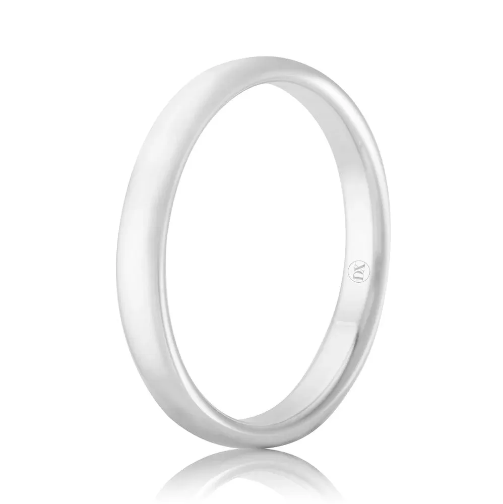 Soft Dome 2mm - 9ct White Gold