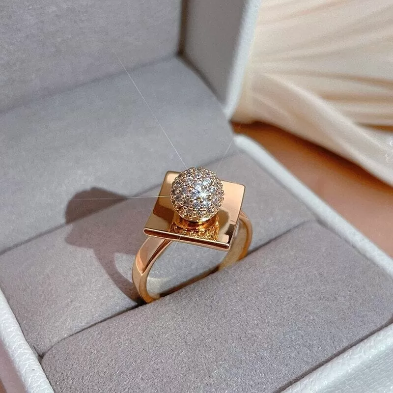 Spherical Squared Rose Gold Ring