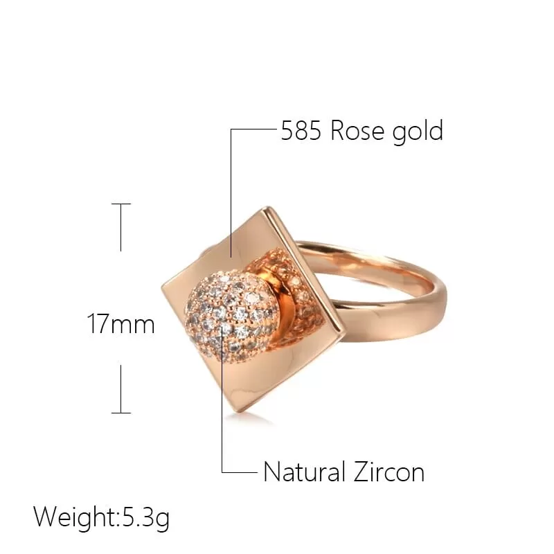 Spherical Squared Rose Gold Ring