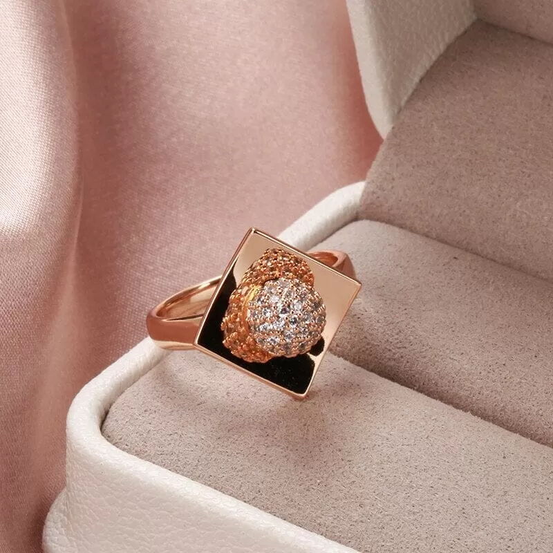 Spherical Squared Rose Gold Ring