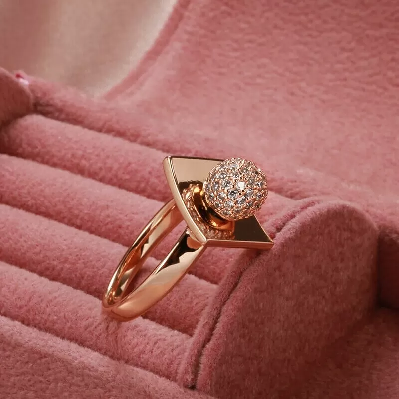 Spherical Squared Rose Gold Ring