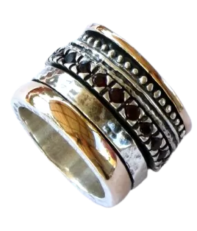 spinner rings for women amazing Ring for Woman. Silver Gold  Zircons / Garnets / Opals.