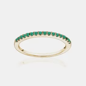 Stackable Pavé Emerald Ring