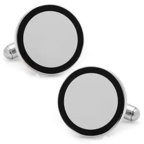 Stainless Steel Round Engravable Framed Cufflinks of Trendolla