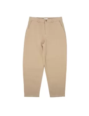 Sunspel Womens Cotton Tapered Trousers Stone