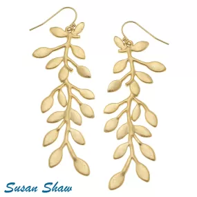 Susan Shaw Gold Vine Earrings