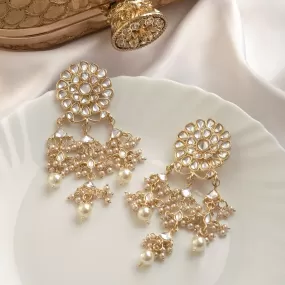 Teejh Nainika Pearl and Polki Earring