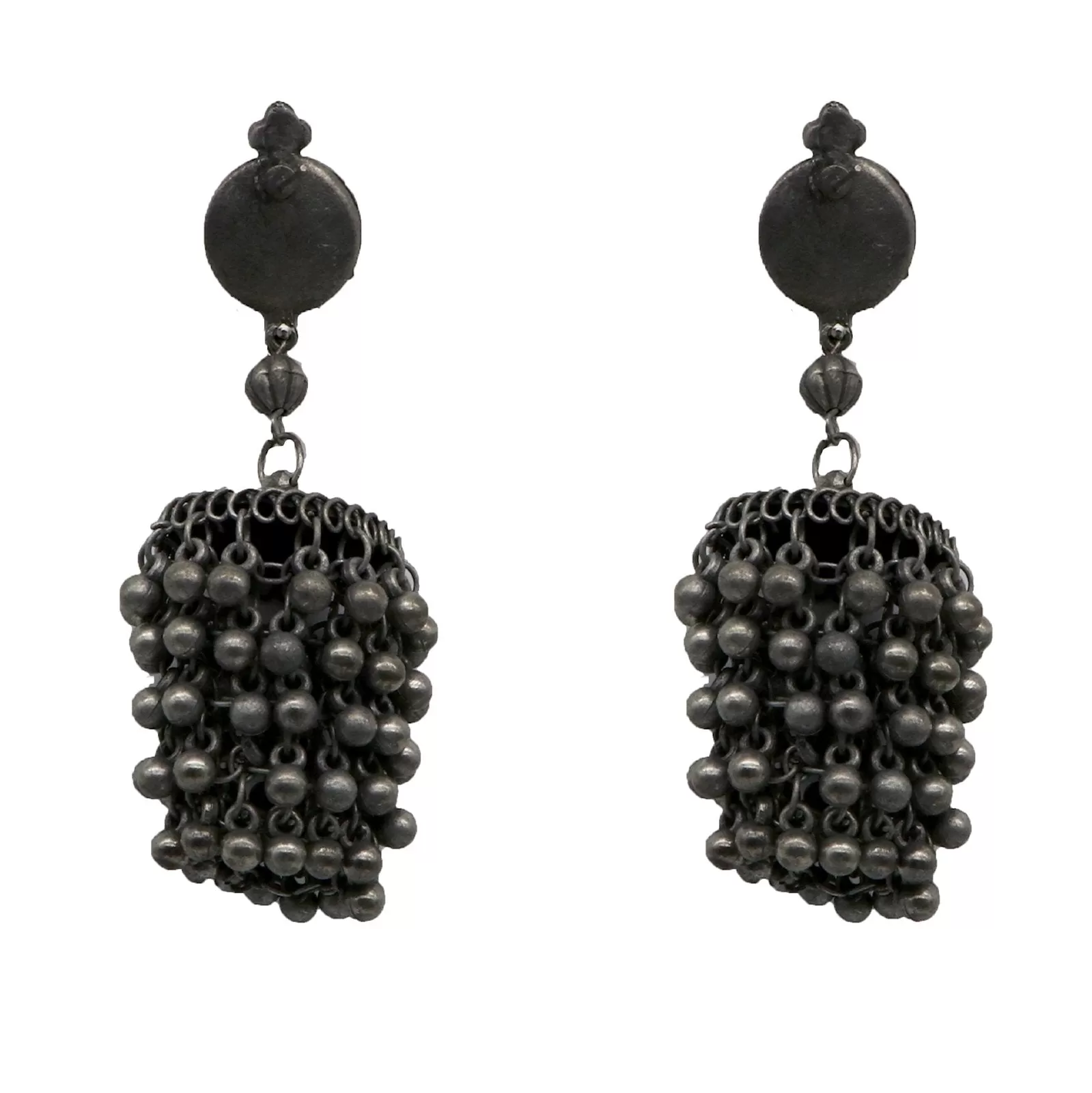 Teejh Saira Silver Oxidised  Earrings