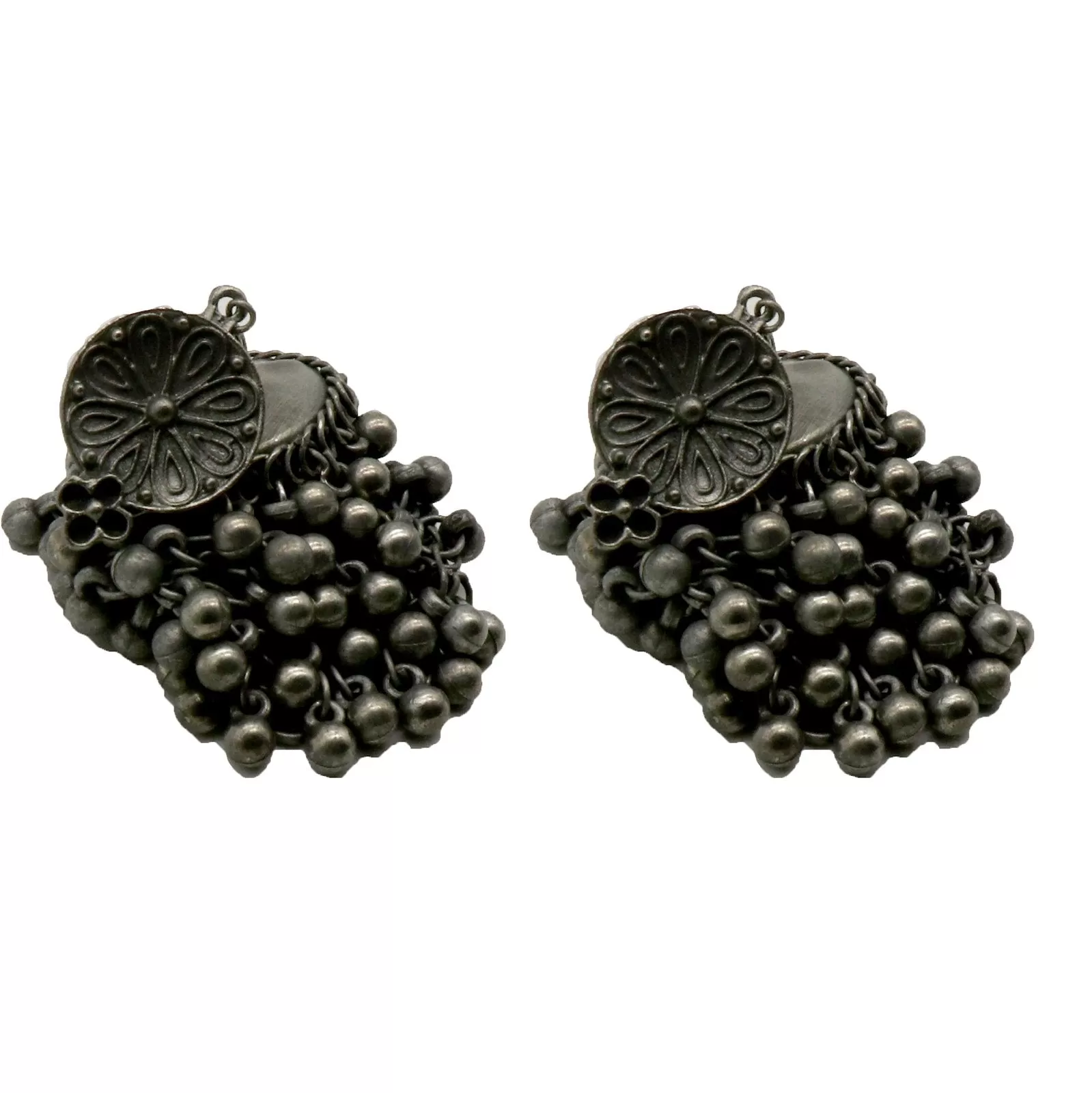 Teejh Saira Silver Oxidised  Earrings