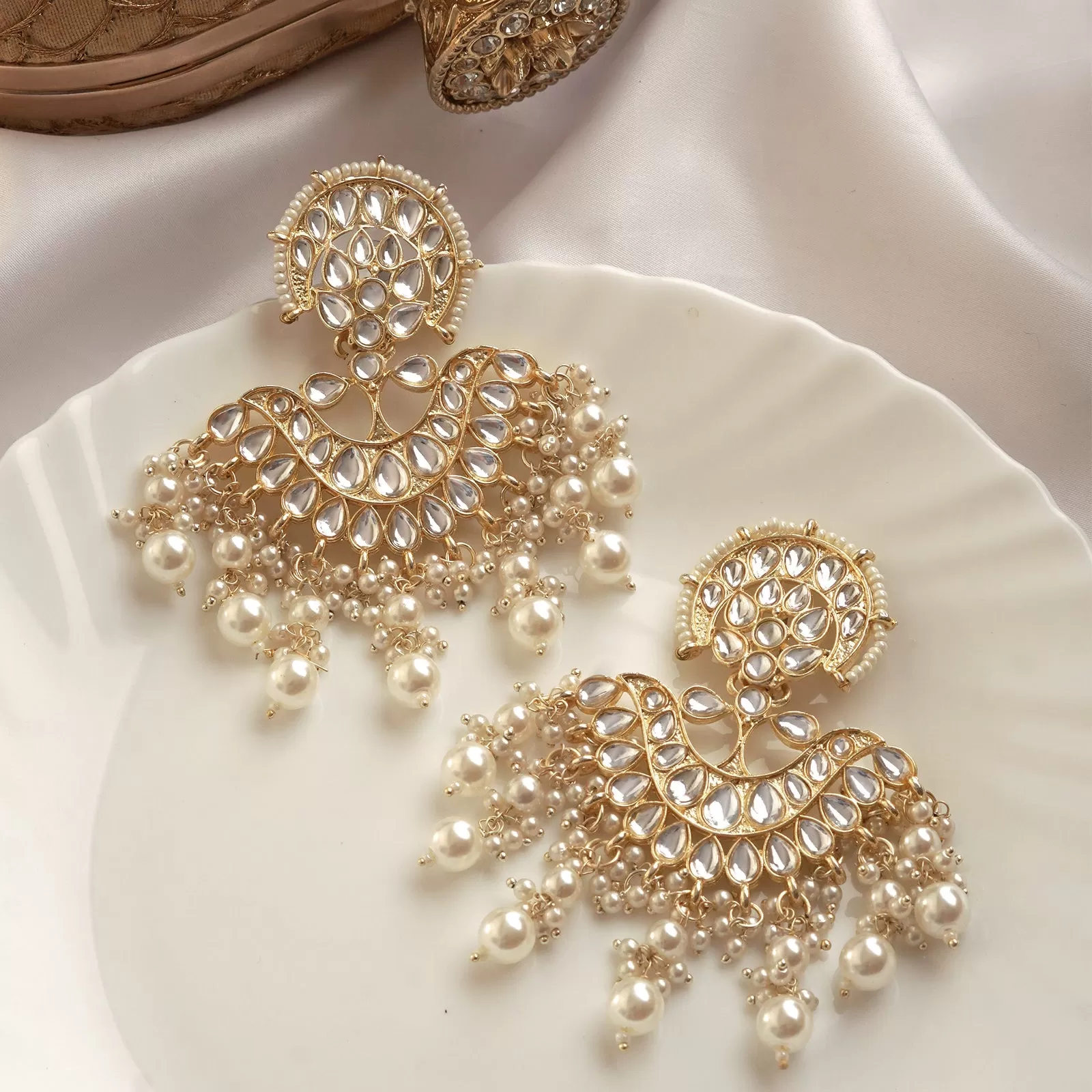 Teejh Utsavi Pearl and Polki Earring