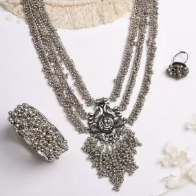 Teejh Variija Silver Oxidised Jewelry Gift Set