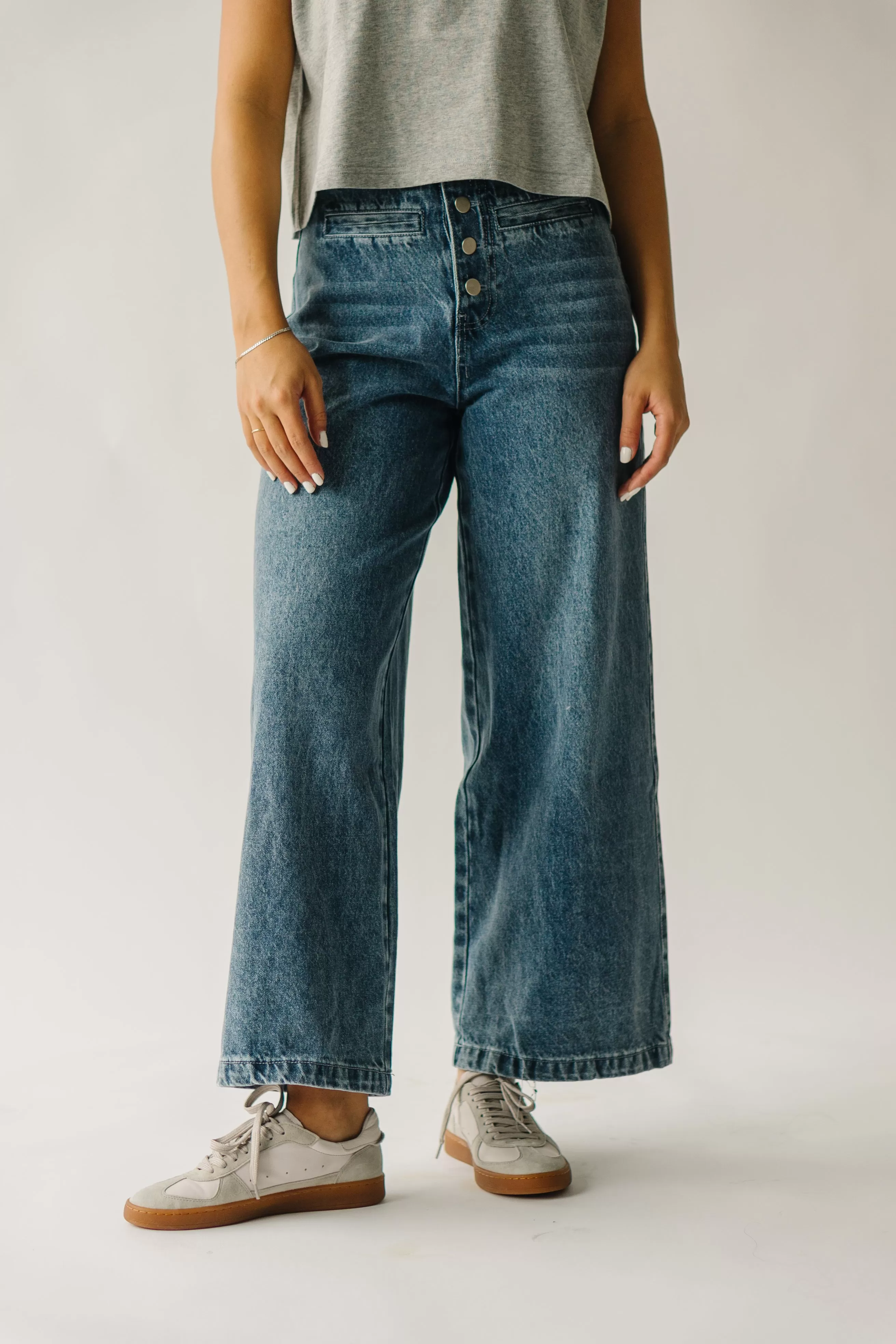 The Davian High Waisted Jean in Washed Denim