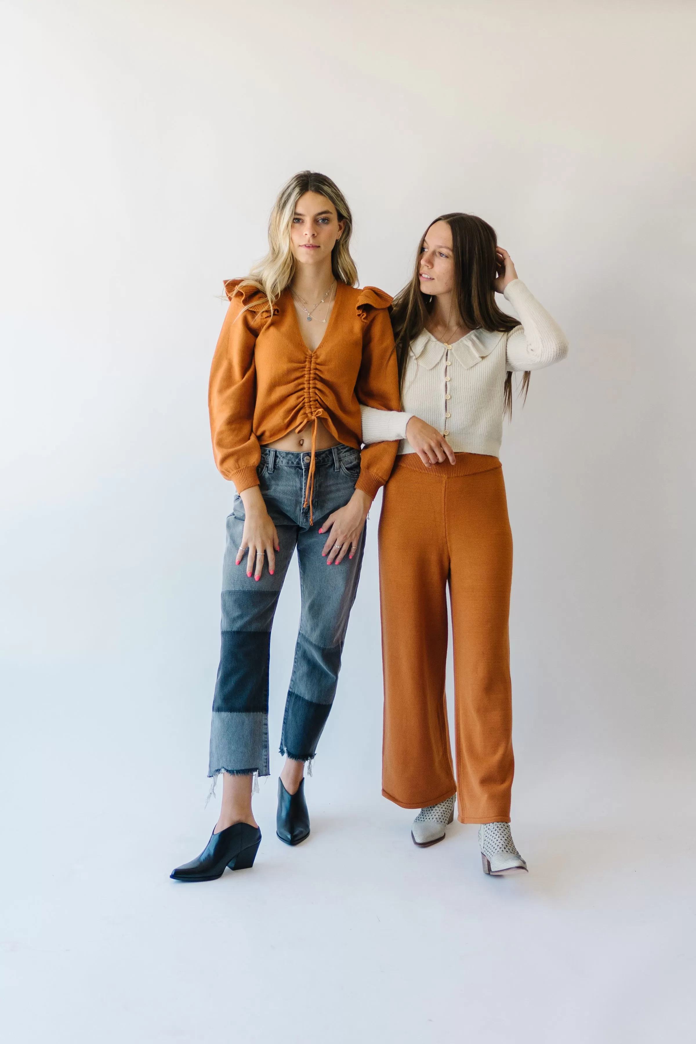 The Puth Straight Leg Sweater Pant in Rust