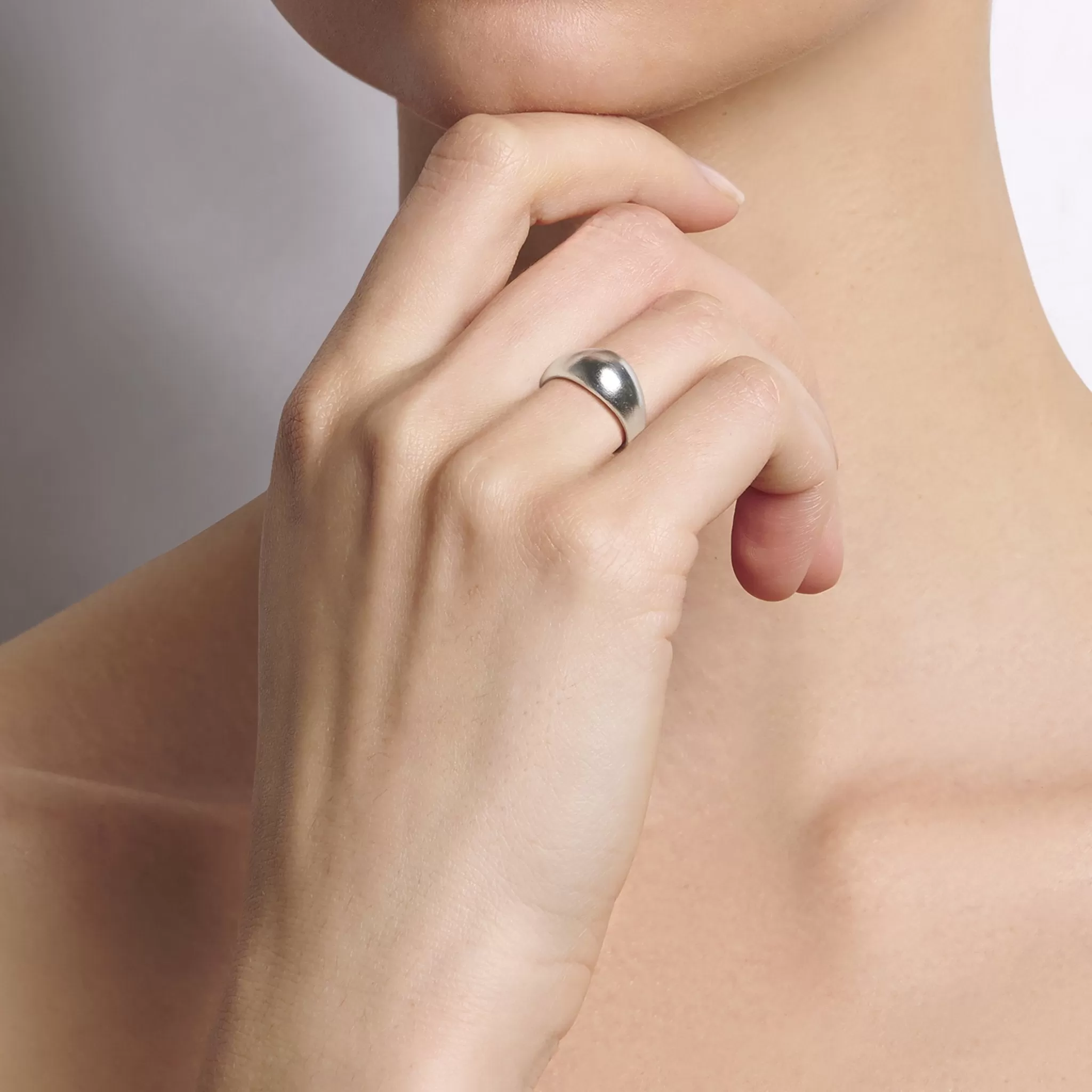 The Ruth Sterling Silver Domed Top Ring