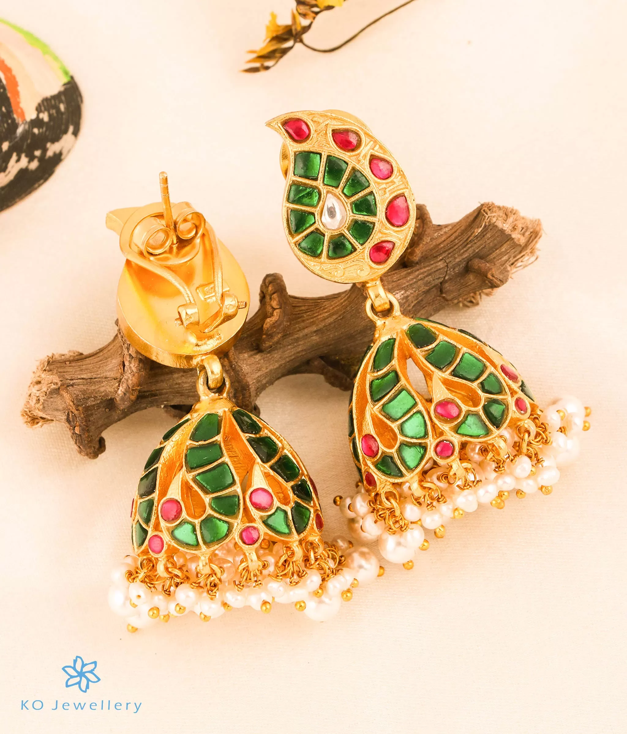 The Taruni Silver Kundan Jhumkas