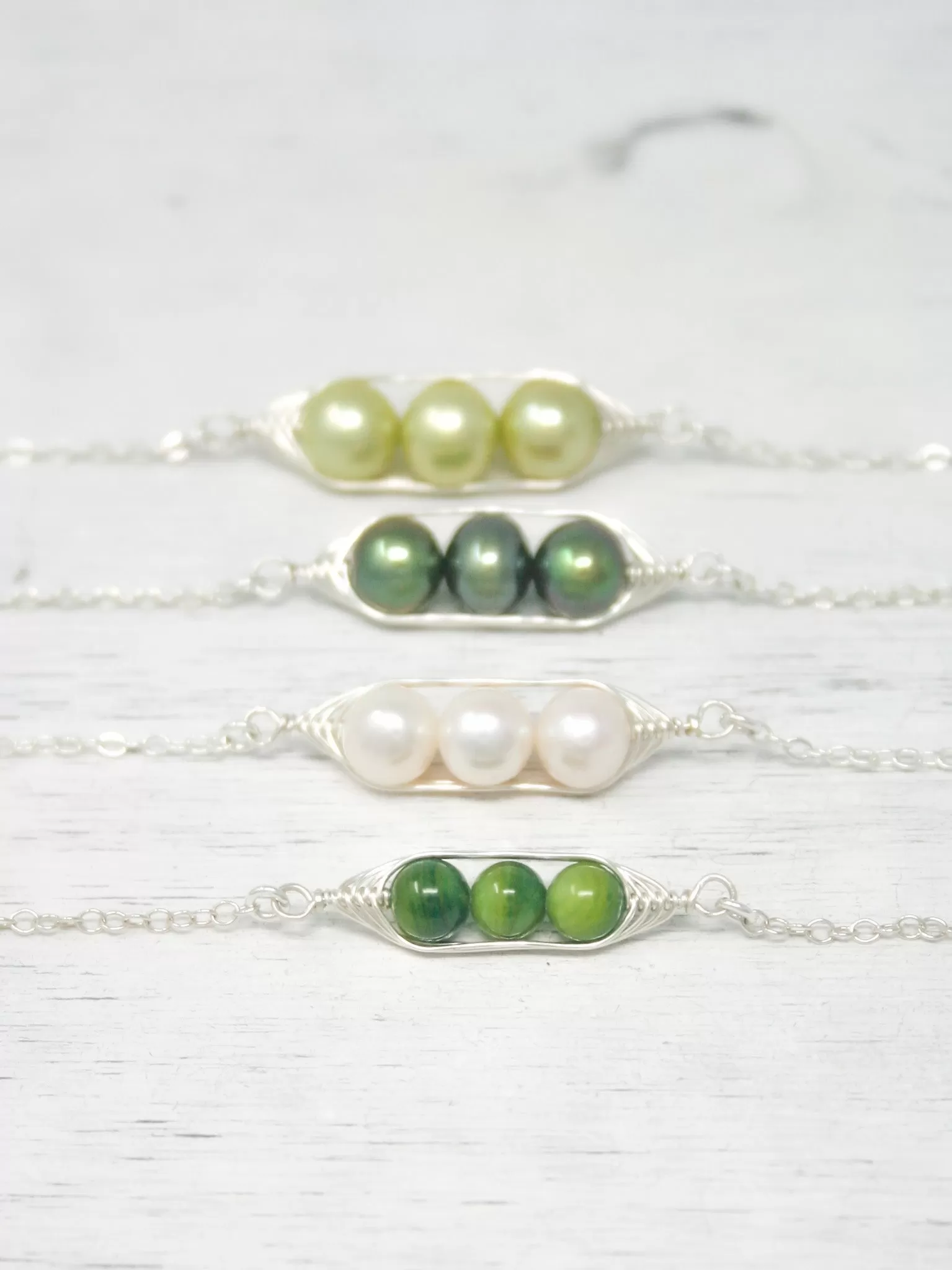 Three peas in a pod bracelet [made to order]