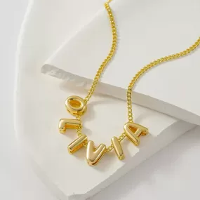 Tiny Bubble Letters Necklace