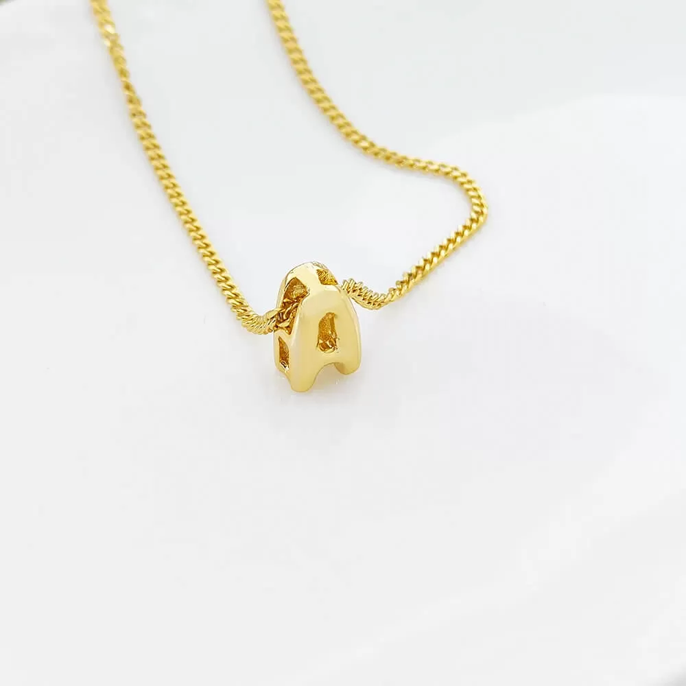 Tiny Bubble Letters Necklace