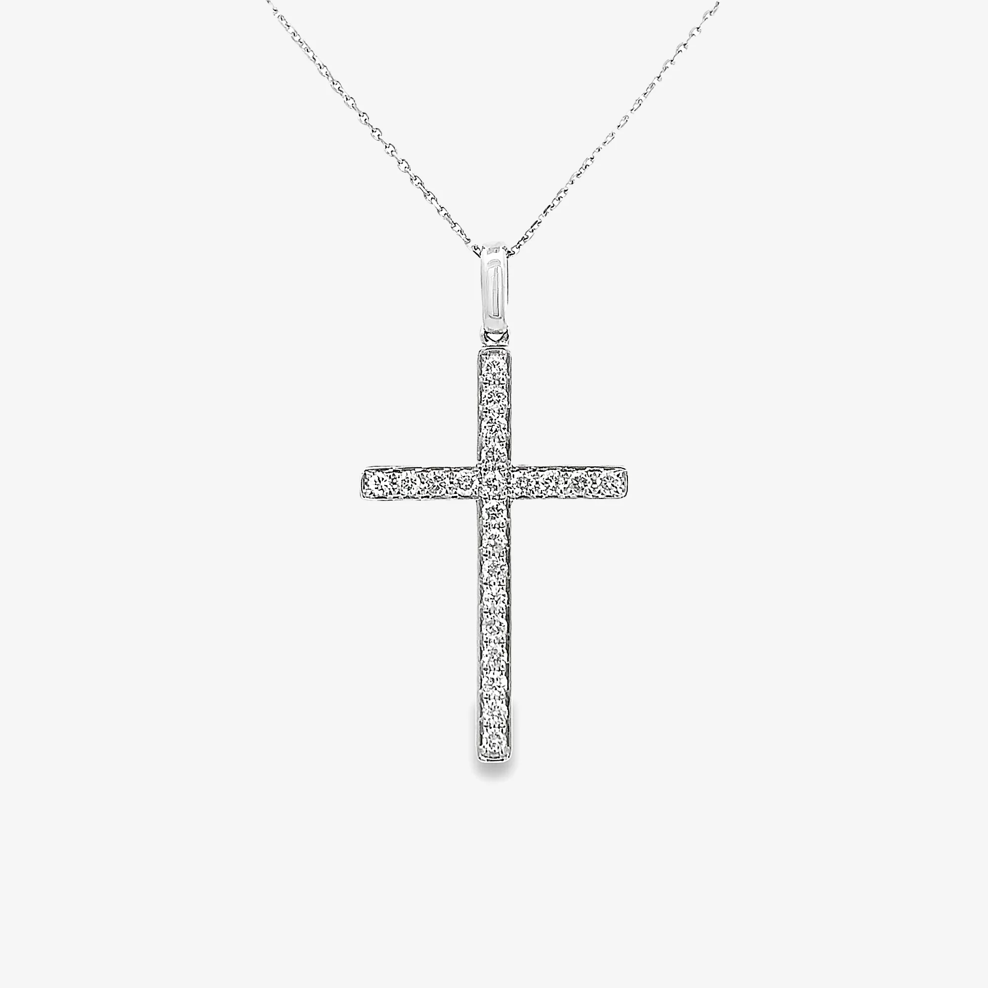 Traditional Diamond Cross Necklace