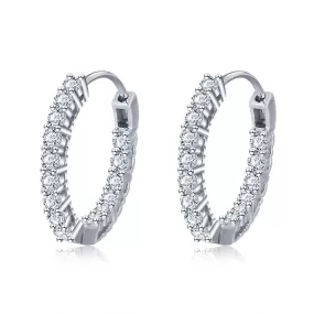 Trendy 925 Sterling Silver Hoop Earrings