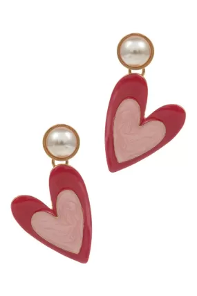 Two-Tone Heart Earrings