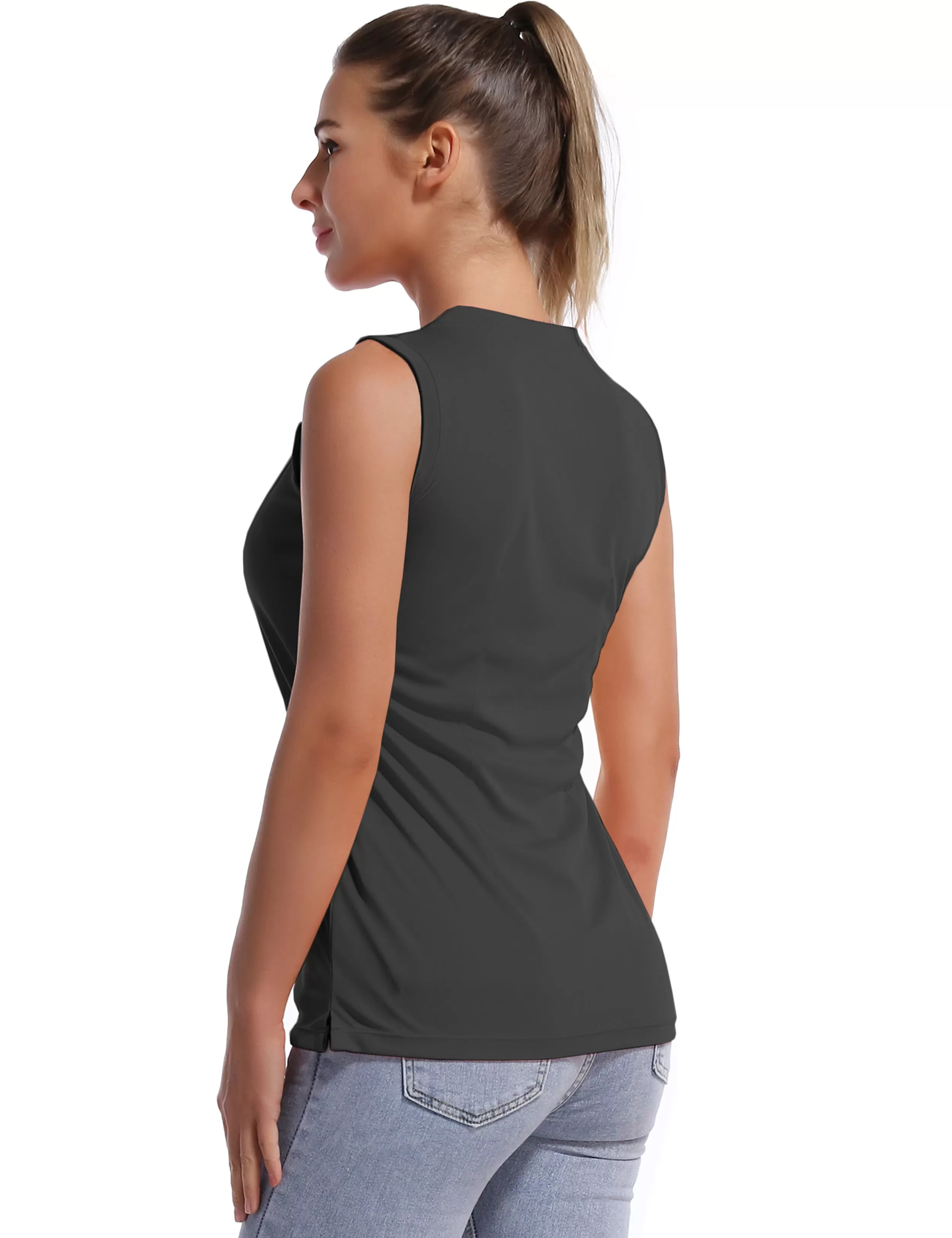 V Neck Sleeveless Athletic Shirts shadowcharcoal