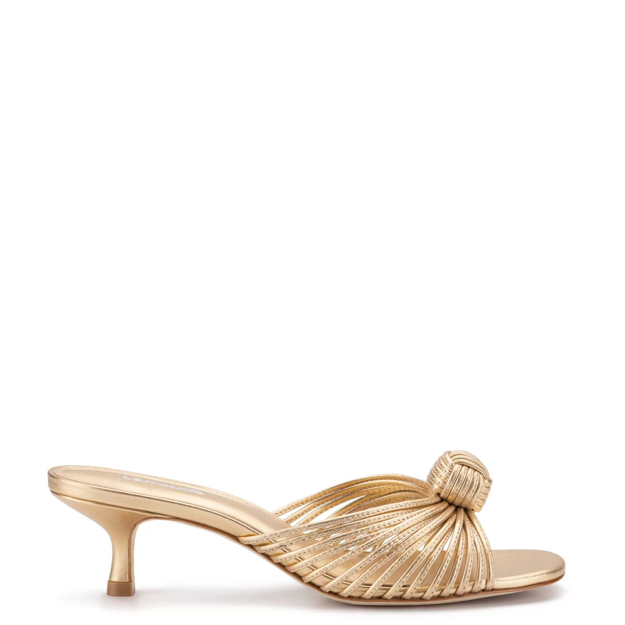 Valerie Mule In Gold Metallic Leather