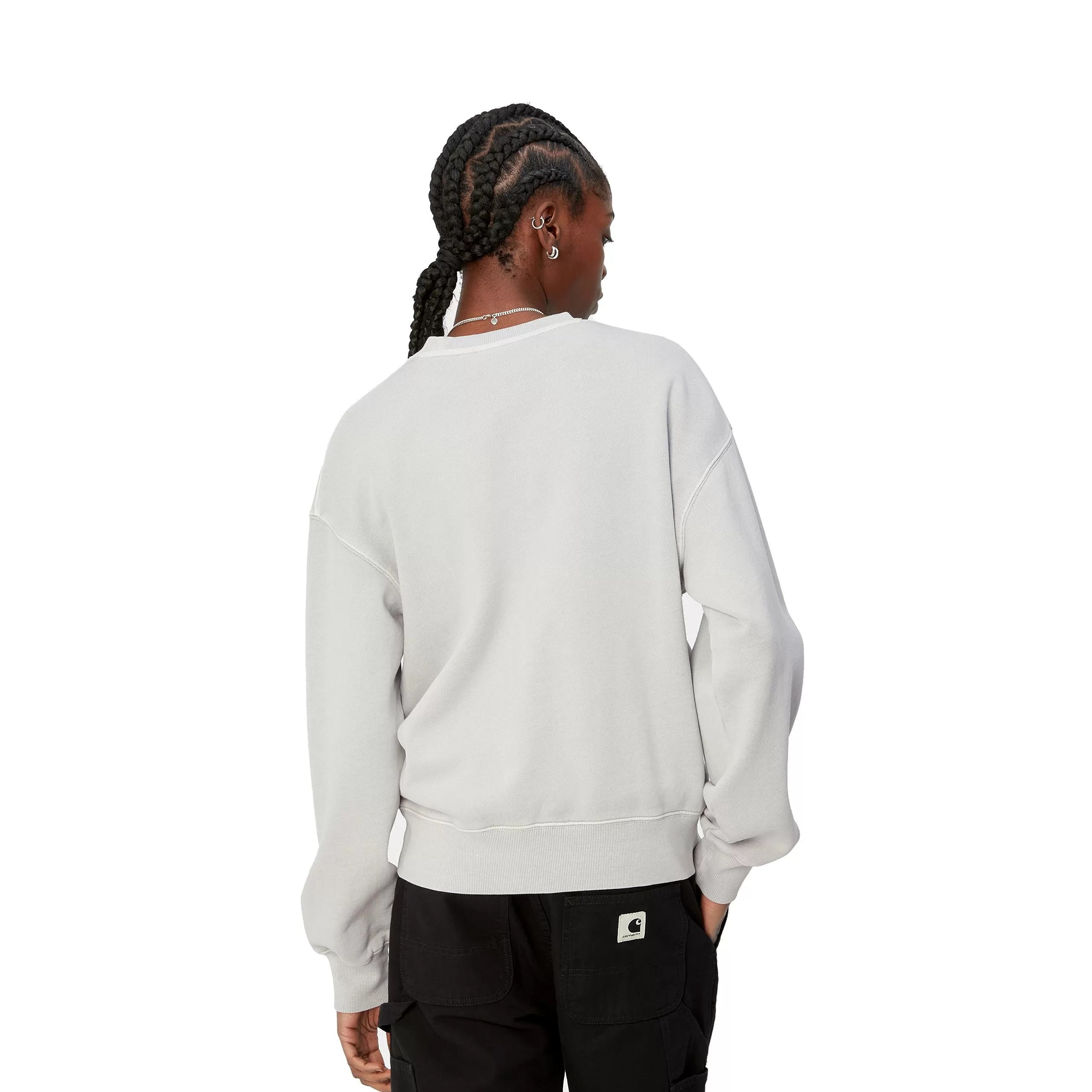 W' NELSON SWEATSHIRT SONIC SILVER GARMENT DYED