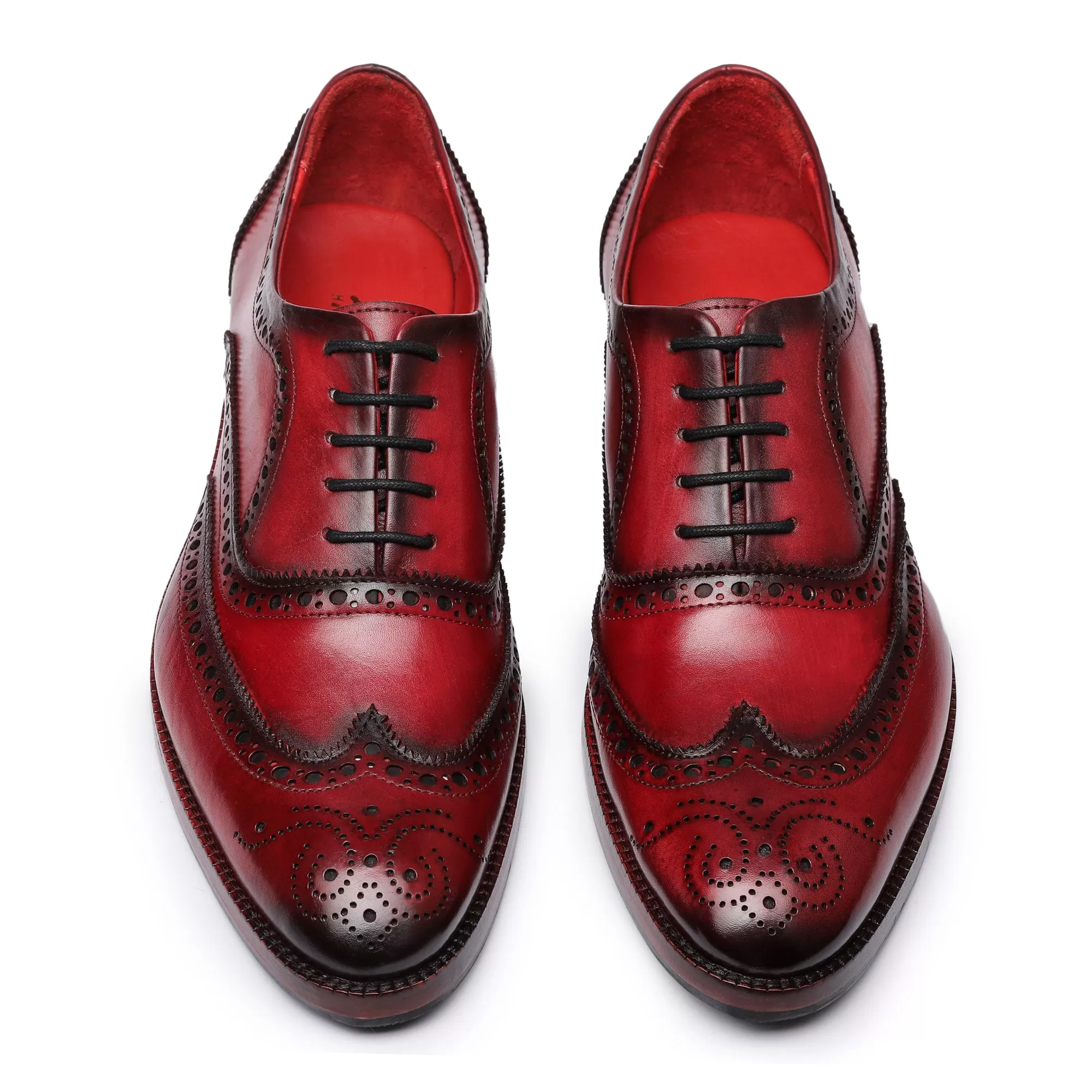 Wingtip Brogue Oxford- Wine Red