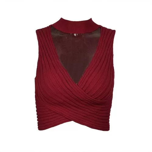 Women Slim Halter Cross Tank Top