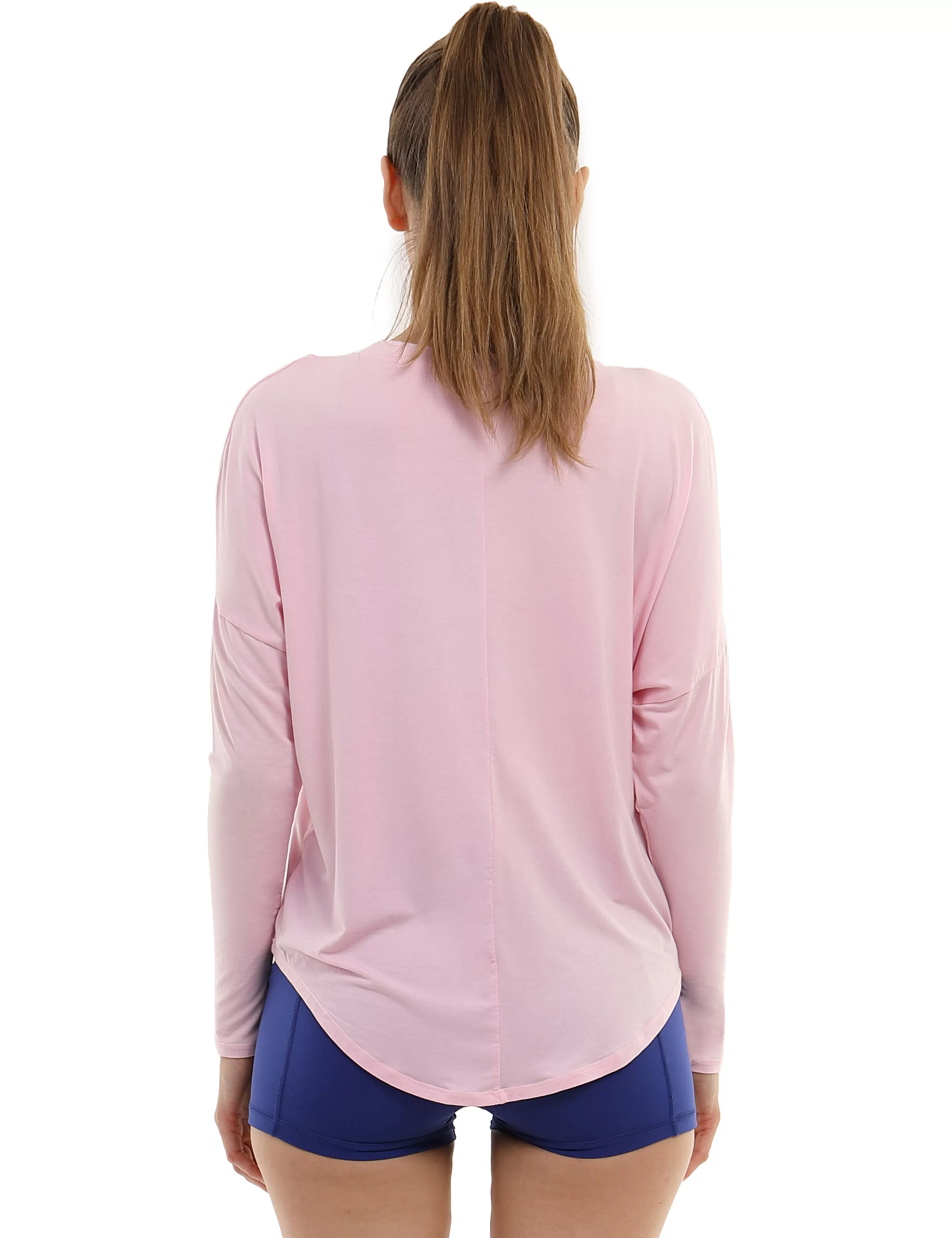 Yoga Batwing Tunic Tops lightpink