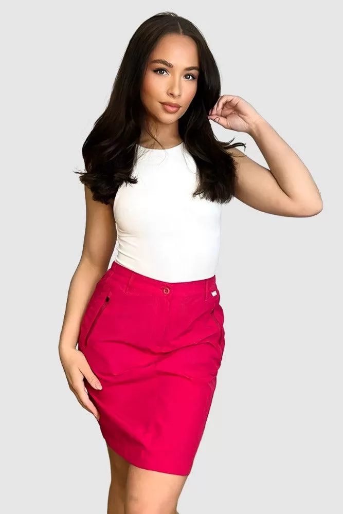 Zipped Details Smart Mini Skirt